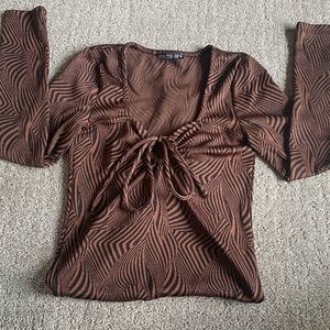 Zara long sleeve brown and black dress